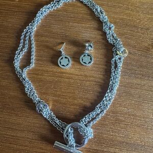 Montblanc Silver Necklace and Earring Set